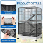 Large Bird Cage Cover, Breathable Nylon Mesh Seed Catcher - Image 3