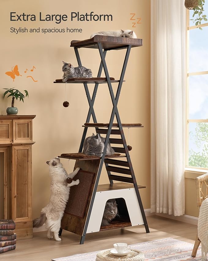 FourFurPets 72.4" Modern Cat Tower - Image 3