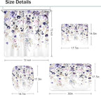 4 PCS Purple Floral Flower Shower Curtain Set 72Wx72H Inch Watercolor Pastel - Image 5