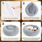 28in Large Dog Bed, Medium Size Dog and Cats, Calming Donut Bed - Image 7