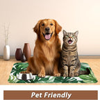 Palm Leaf Pet Feeding Mat, Boho Absorbent Quick-Dry Cat Dog Food and Water Bowl - Image 6
