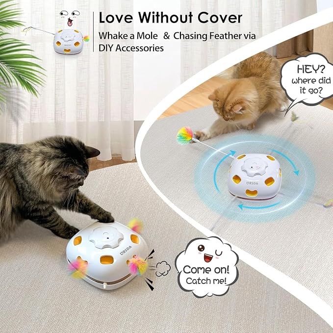ORSDA Cat Toys for Indoor Cats, 4 in 1 Interactive Automatic Kitten Toys Hide - Image 4