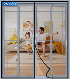 Upgraded PET Mesh Magnetic Screen Door, Stronger Than Fiberglass and Polyester by Longeas