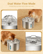 Cat Water Fountain Stainless Steel - 74oz/2.2L Pet Gift Dog Water Dispenser - Image 3