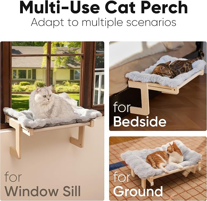 FUKUMARU Cat Window Perch, Transformable Cat Hammock - Image 2