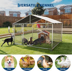 Large Dog Kennel Outdoor with Roof Heavy Duty Dog Enclosure Outside Pet Fence - Image 4