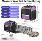 Cat Backpack Carrier with Detachable Play Tunnel, 2 in 1 Cat Tunnel Backpack - Image 4