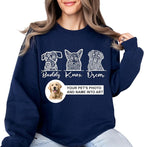 Custom Dog Mom Sweatshirt, Personalized Line Art Portrait Dog Hoodie, - Image 6