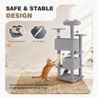 Cat Tree 54 Inch, Sisal Scratching Posts and Climbing Ladder, Pet Play Toy - Image 6