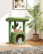 SYANDLVY 27" Cactus Cat Tree for Indoor Cats, Modern Kitten Condo - Image 2
