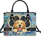 Personalized Pet Mom Leather Handbag – Custom Name Dog Cat Photo Purse - Image 6