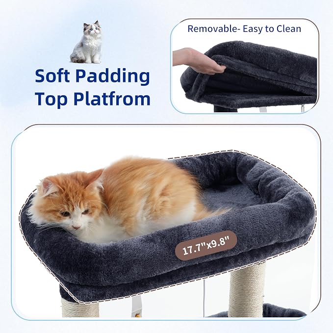 Cat Tree for Indoor Cats, 55.1 inch Cat Tower - Image 4