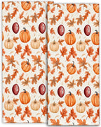 Autumn Pumpkin and Football Hand Towels by amepay