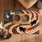 Pet Feedings Mats 20x12 inch Black Cat Design Pet Bowl Placemat Non Slip Mat - Image 5