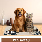 Sun Boho Leaf Dog Cat Food Mat, Absorbent Pet Feeding Mat - Image 6