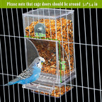 Rypet 2 Pack No Mess Automatic Bird Feeder Transparent Food Container Cage - Image 4