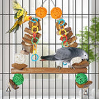 3-in-1 Parrot Toys Natural Coconut Fiber Parrot Hammock Natural Bird Perches - Image 5