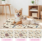 Dog Feeding Mat 20 x 12 Inch, Neutral Paw Bone Woof Dog Placemat Absorbent - Image 5