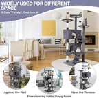 Heavy Duty Cat Tree Tower, Cat Condo, Hanging Ball, Light Grey - Image 7