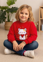 Toddler Baby Girls Cotton Sweater, Long Sleeve Crewneck Sweatshirt Pullover - Image 2