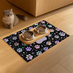 Pet Feeding Mat 24x16 inch Glitter Paw Print Pet Bowl Placemat Non Slip Floor - Image 9