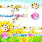 Elegant little tail 2 Pack Cat Collar- Sunflower Print Cotton Breakaway Cat - Image 3
