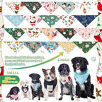 100 Pcs Christmas Dog Bandanas Bulk Pet Bibs Colorful Triangle Scarf Xmas Pet - Image 2