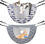 Unittype 2 Pieces Cat Cage Hammock Hanging Pet Bed Double Layer Soft Plush by Unittype