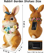 Solar Garden Statues Outdoor Easter Bunny Decorations - Image 3