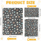 Tegeme 12 Pcs Pet Blankets Soft Fluffy Fleece Dog Cat Warm Paw Print Pattern - Image 2