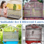 Adjustable Bird Cage Seed Catcher Net Cover Elastic Band Mesh Cover Black - Image 5