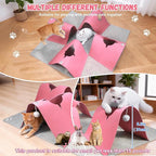 Interactive Cat Tunnel Mat for Indoor Cats, 4-Way Felt Cat Cave - Image 3