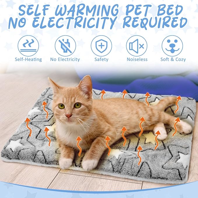 VitalCozy 2 Pack Self Warming Cat Mat Self Heating Pad Bed Reversible Machine - Image 3