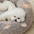 WNPETHOME Calming Dog Bed Cat Bed Donut, Faux Fur Pet Bed Self-Warming Donut - Image 2