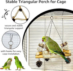 Large Bird Swing for Cage with Chew Toys, 3 Sisal-Wrapped Bird Perches & Stable - Image 3