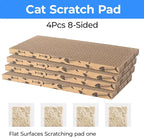 Mini Cat Scratching Board 4pcs Brown Cardboard Cat Scratcher Scratch Pad - Image 3