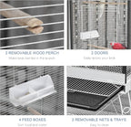 PawHut 44" Hexagon Covered Canopy Portable Aviary Flight Bird Cage - Image 5