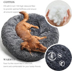 Calming Donut Dogs Beds for Medium Dogs up to 45 lb, 30inch Anti-Slip Plush - Image 3