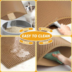 Pieviev Cat Litter Mat Double Layer Waterproof Urine Proof Trapping Mat 1 Pack - Image 6