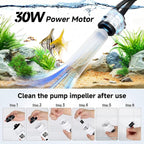 AQQA Fish Tank Cleaner, 8-in-1 Electric Aquarium Gravel Vacuum, Clean - Image 5