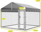 Dog Kennel Outside with Roof, Large Dog Run Enclosure, Outdoor Heavy Duty Pens - Image 6