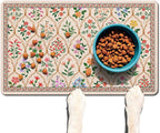 Absorbent Pet Dog Bowl Mat for Food and Water, Pet Cat Food Feeding Mat by Ideasonna