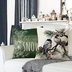 Fahrendom Hello Winter Green Decorative Throw Pillow Covers 18 x 18 Set of 4 - Image 4