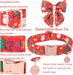 Christmas Dog Collar with Bow Tie, Christmas Collar - Image 2