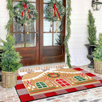 Tinideya 2 Pcs Door Mat Welcome Non Slip Coir Mats Floor Layering Doormats - Image 3