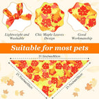 Abbylike 50 Pcs Fall Thanksgiving Dog Bandanas Bulk Maple Leaves Bandanas - Image 3