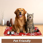 Christmas Dog Food Mat for Floors, Snowflake Absorbent Pet Food and Water Bowl - Image 6