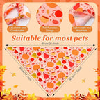 Abbylike 50 Pcs Fall Thanksgiving Dog Bandana Bulk Pumpkin Bandana - Image 3