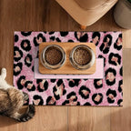 Puppy Feeding Mat 24x16 inch Pink Leopard Print Pet Bowl Placemat Non Slip - Image 5