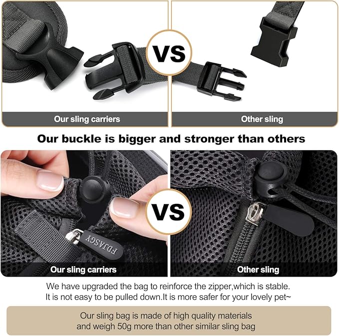 FDJASGY Pet Sling Carrier for Small Dogs Cats, Breathable Mesh Travelling Hand - Image 4